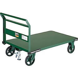 鋼鉄製運搬車（固定ハンドルタイプ・ストッパー付） ハンドル側自在車 鋳物車輪