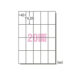 ラベルシール〈プリンタ兼用〉 マット紙 100枚入 A4判20面