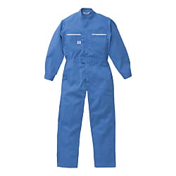 長袖つなぎ服（三重環縫い） スカイブルー