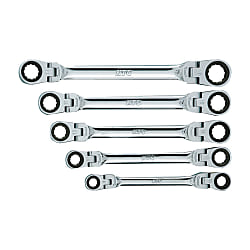 Ratchet Offset Wrench Set (Double Flex Head Type) [5 Pieces] TMR105