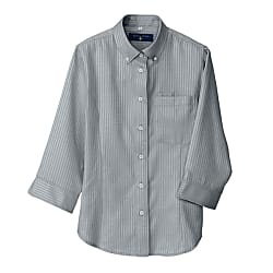 014 M Az レディース七分袖ボタンダウンシャツ ヘリンボーン アイトス Misumi Vona ミスミ