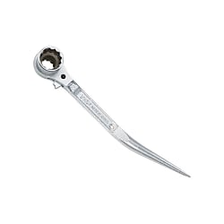 Top Kogyo Compact Short Ratchet Wrench With Tapered Handle, Angled Type RM-17X21CSN-BT