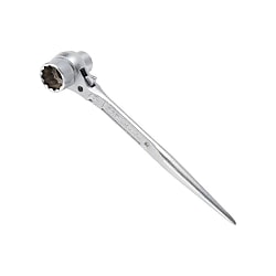 Top Kogyo Compact Short Ratchet Wrench With Tapered Handle, Straight Type