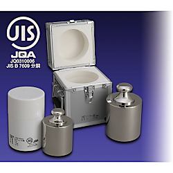 ＪＩＳマーク付基準分銅型円筒分銅（黄銅クロムメッキ）　Ｍ２級