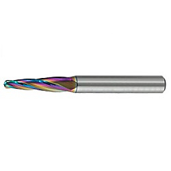 DLC4LATB 4枚刃アルミニウム合金加工用DLCコーティングテーパ刃 ボールエンドミル