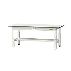 軽量作業台/ワークテーブル耐荷重150kg（高さ調整低床用H400～575mm・半面棚板付き） SUPAL-1845T-WW