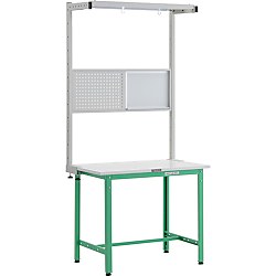 軽量作業台（ツールハンガーオプションフルセット付）ポリ化粧板 AE-0960THFS-YG