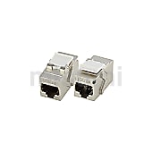 LANケーブル延長　シールド有　CAT5e　パネルマウント　JJアダプタ（中継用ジャック）