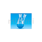 Fine共通摺合二口なす型フラスコ 50～100ml ガラス