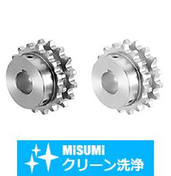 【クリーン洗浄品】【FA新商品】エンプラブロックチェーン用スプロケット　２列タイプ