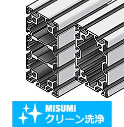 【クリーン洗浄品】アルミフレーム　５シリーズ　Nタイプ　長方形４０×６０・８０ｍｍ３列溝以上４面溝