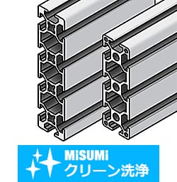 【クリーン洗浄品】アルミフレーム　５シリーズ　長方形２０×６０ｍｍ２０×８０ｍｍ　３列溝以上４面溝