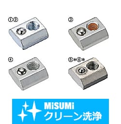 【クリーン洗浄品】６シリーズ（溝幅８ｍｍ）用　アルミフレーム用先入れバネナット