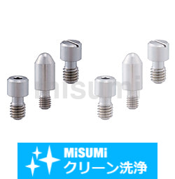 【クリーン洗浄品】位置決めピン　高硬度ステンレス　R・テーパ・テーパR　－　全ねじ　－