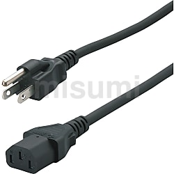 ACコード 固定長（PSE）両端付き,黒色（定格電流：7A）