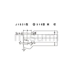 ハイスバイト JIS60型 S517型 平削真剣 | 三和製作所 | MISUMI(ミスミ)