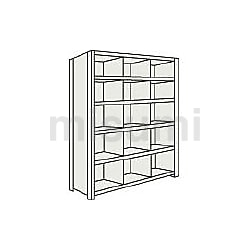 軽量ボルト式棚 （スチール引き出し付・100kgタイプ､高さ1200mm､1800mm