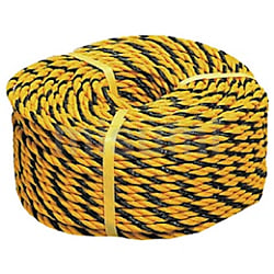 285002 | 緑十字 トラロープ（標識ロープ） 黄／黒 ポリエチレン