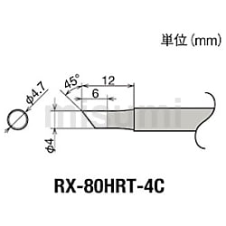 グット 替こて先 1.2D型 RX-802/822/852AS用 | ｇｏｏｔ(太洋電機産業
