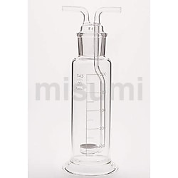 透明摺合せガス洗浄瓶 中管 ガラスフィルターG-1/G-2付