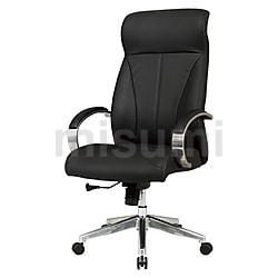 【国内配送】 T5563-BK | オフィスチェア レザー張り 黒 | トラスコ中山 タイムセール