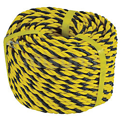 285002 | 緑十字 トラロープ（標識ロープ） 黄／黒 ポリエチレン