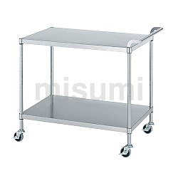 テックサス ステンレスワゴン2段タイプ(皿型タイプ) 750X450 SUSφ100ウレタン車 WG2-U7545D ステンレス製ワゴン 通販モノタロウ 収納・設備・保管・運搬用品