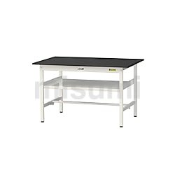 実験用作業台/ワークテーブル耐荷重150kg（固定式・中間棚付き・基本形）