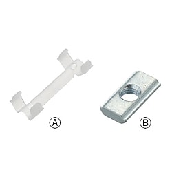 ５シリーズ（溝幅６ｍｍ）用　アルミフレーム用後入れナット・ストッパセット