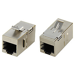 LANケーブル延長　シールド有　CAT6A/CAT6/CAT5e　パネルマウント（JJ中継アダプタ）