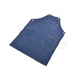作業用エプロン　ジーンズ胸当前掛ロープ型