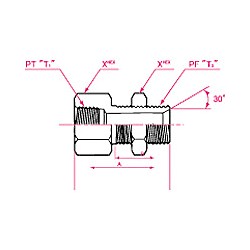 PT接続PF30°MIS メス隔壁締付コネクター
