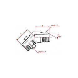 SAE"O"リングボス接続JIC37°フレアー SAE オス45°エルボ