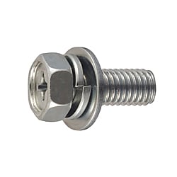 十字穴付 ピタックアプセット小ねじ P=3（薄板用・SW+JIS平W）