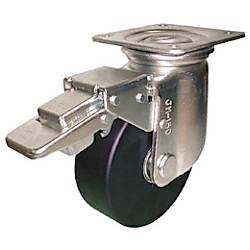 重荷重用導電MCナイロン車輪(ベアリング入)自在金具ストッパー付　HEMC-JMB150CD