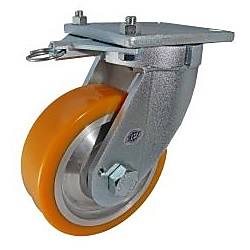 ヨドノ 超重量用高硬度ウレタン自在車旋回ロック付 2000kg用