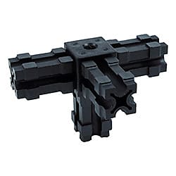 TRUSCO 25mmアルミフレーム用ジョイント 4方向 穴付き