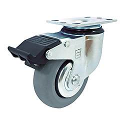 SAMSONG 高弾性ゴムキャスター 自在ストッパー付 MIRゴム車 76mm