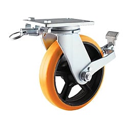 ヨドノ 重量用高硬度ウレタン自在車250φストッパー・旋回ロック付