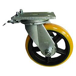 ヨドノ 重量用高硬度ウレタン自在車250φ旋回ロック付