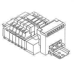 5ポートソレノイドバルブ SY3000・5000 EX122対応 ベース配管形DINレール取付形