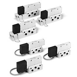 5ポートソレノイドバルブ 単体ユニット ベース配管形 二次電池対応 25A-VQ4000