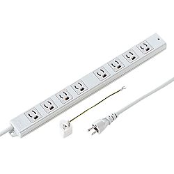 8個口抜け止め式電源タップ（ライン型ベーシックモデル）