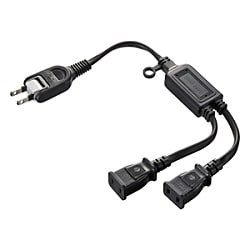 ACアダプタ専用電源延長コード（2分岐・2P・2個口・ブラック） TAP-EX2BKN