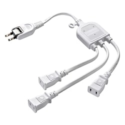 ACアダプタ専用電源延長コード（3分岐・2P・3個口・ホワイト） TAP-EX3WN
