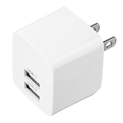 USB充電器（2ポート・合計2.4A・ホワイト） ACA-IP44W