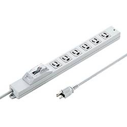 安全ブレーカータップ（オフィス・工場用・3P・6個口・1m） TAP-BR36A-1