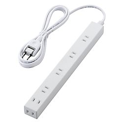 ほこり防止シャッター付きスリムタップ（雷ガード内蔵） T-NSLK-2620WH