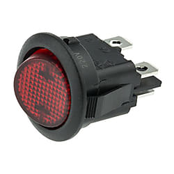 ZF ロッカースイッチ Electronics 赤（DPST,直径20mm）