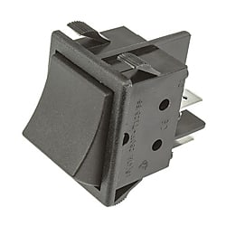 ZF ロッカースイッチ Electronics 黒（DPST,銀合金）